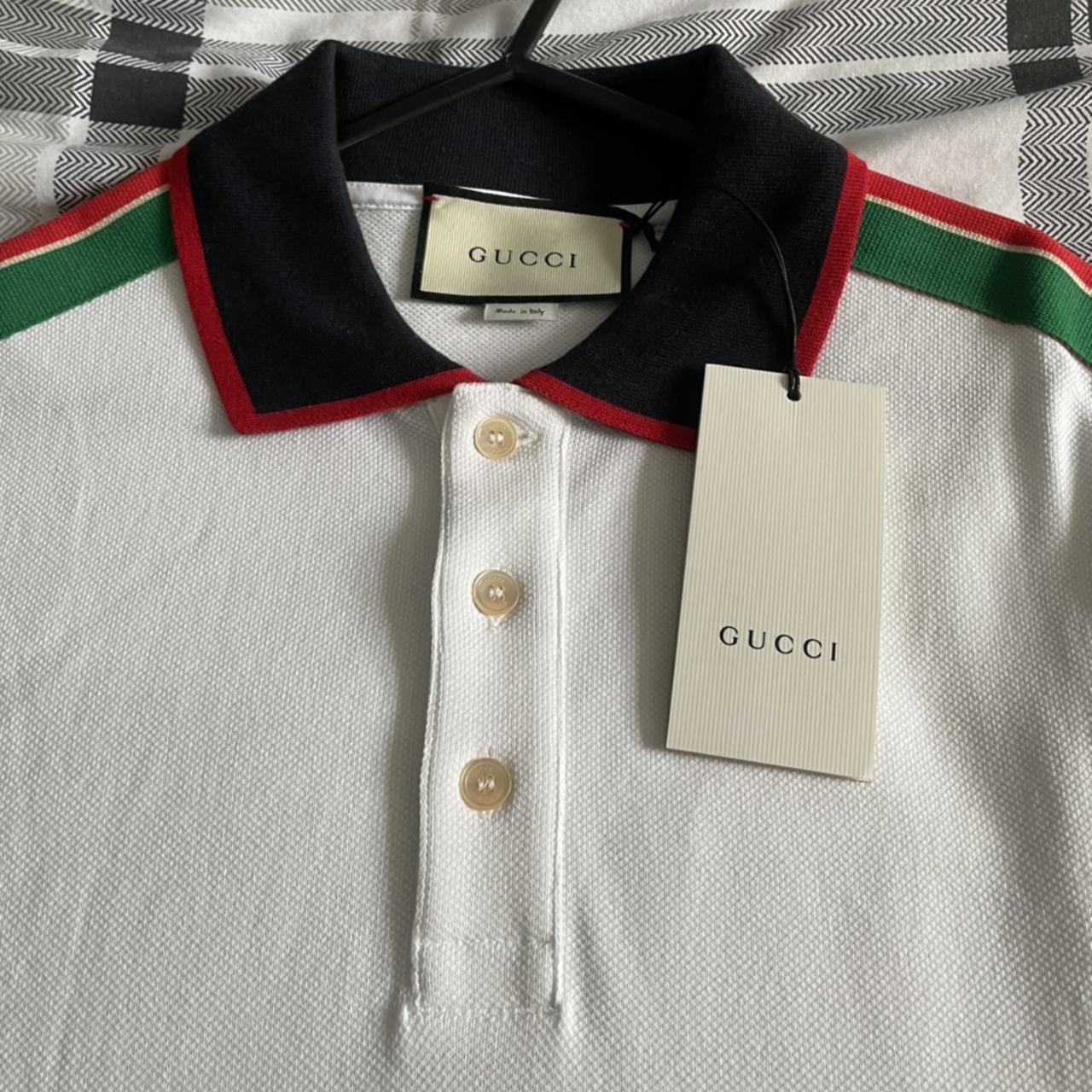 Gucci - Long Sleeve Polo Shirt White - XS RRP... - Depop