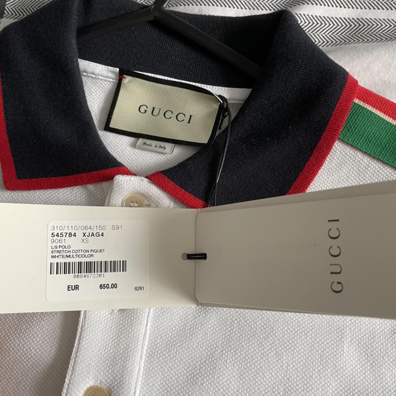 Gucci X Yankees Polo White/Red/Navy Blue Size: - Depop