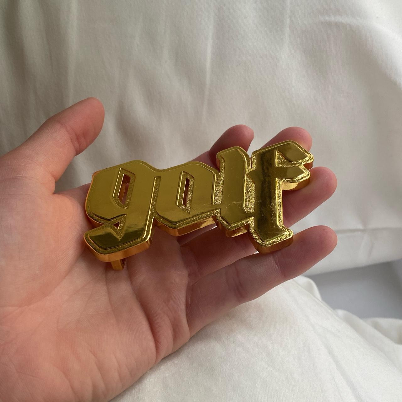 Golf wang gold olde belt buckle by Tyler the... - Depop