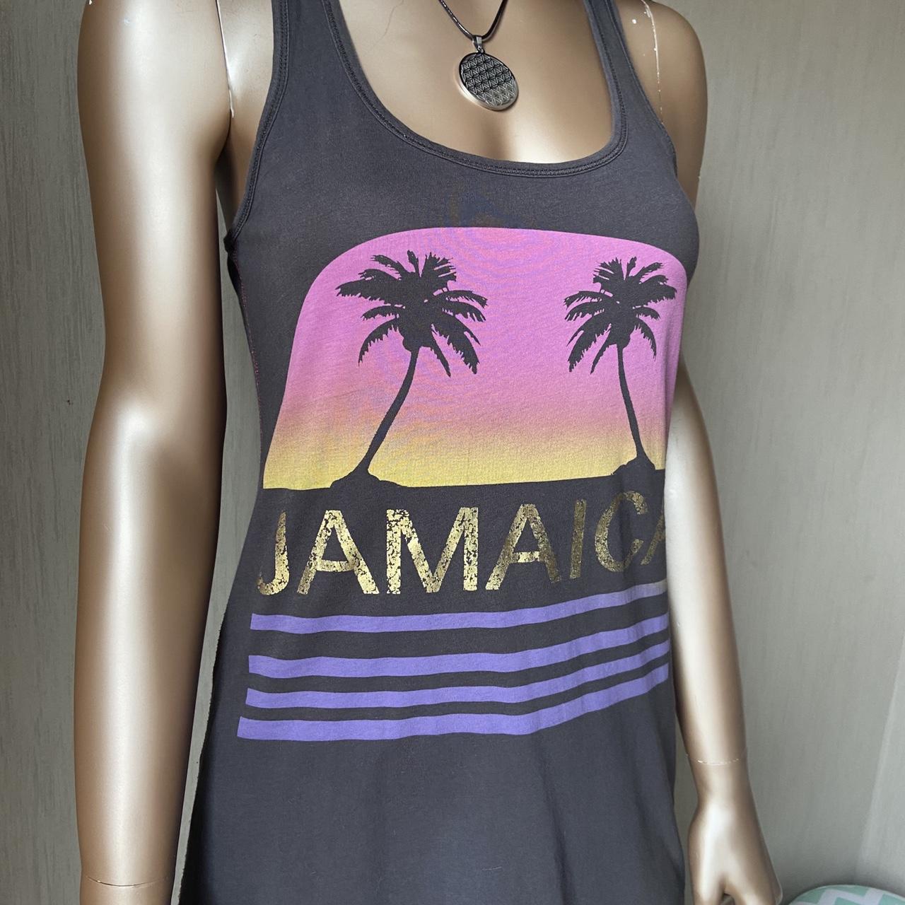 Jamaica vest with palm tree print, can be worn as... - Depop