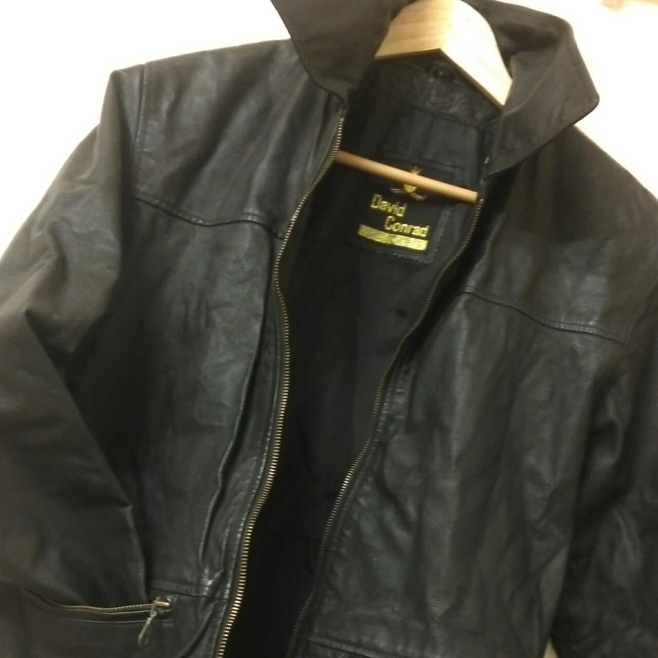 Vintage David Conrad Black Genuine leather... - Depop