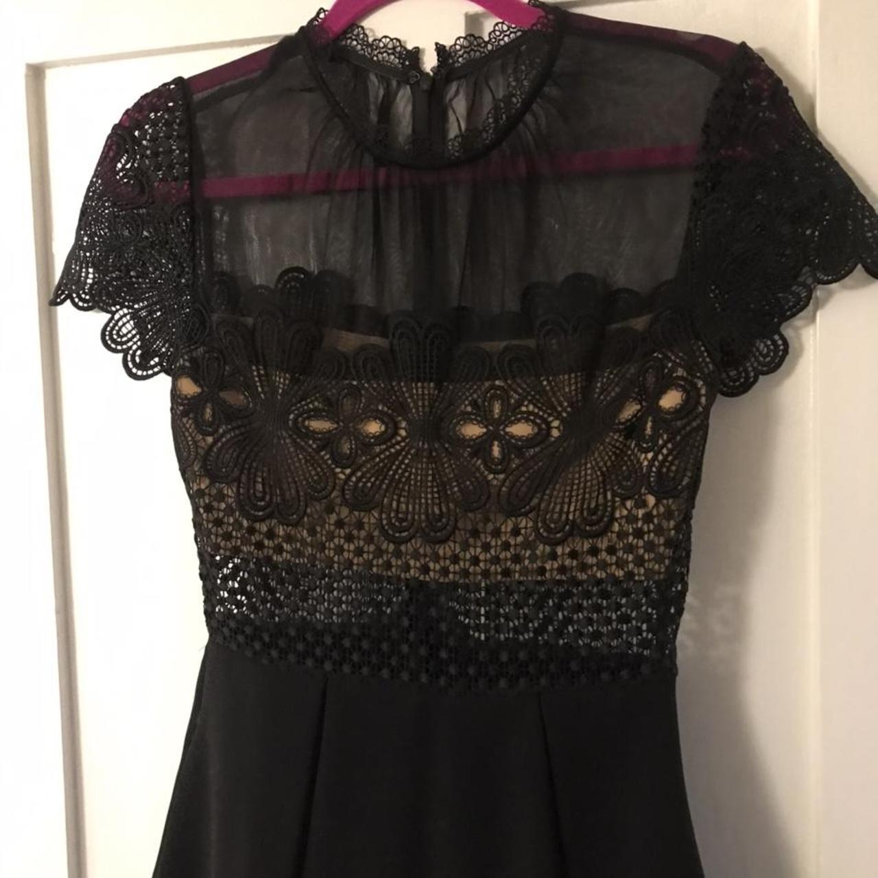 Self portrait black dress with lace size... - Depop