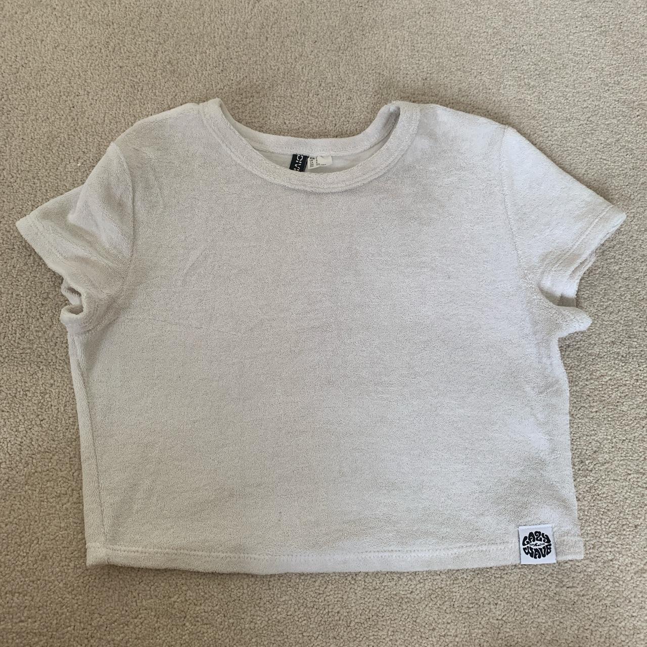 H&M terry tee T-shirt in white I am also selling... - Depop