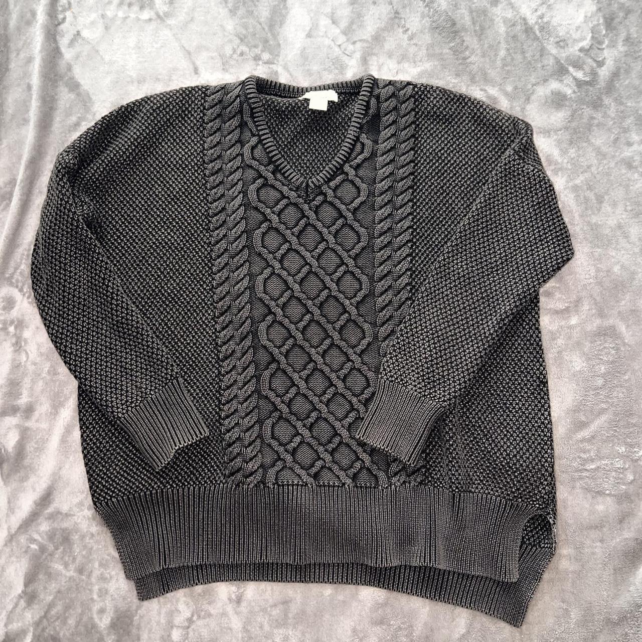 Urban Outfitters Men's Black and Grey Jumper | Depop