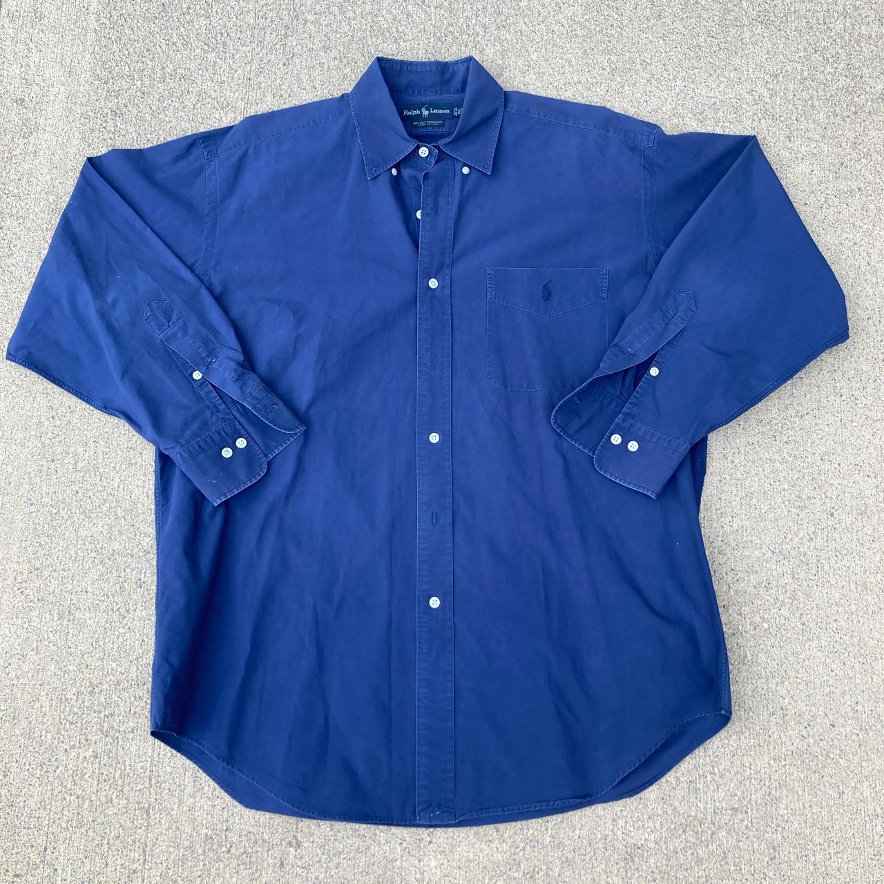 Ralph Lauren Men's Blue and Navy Shirt | Depop