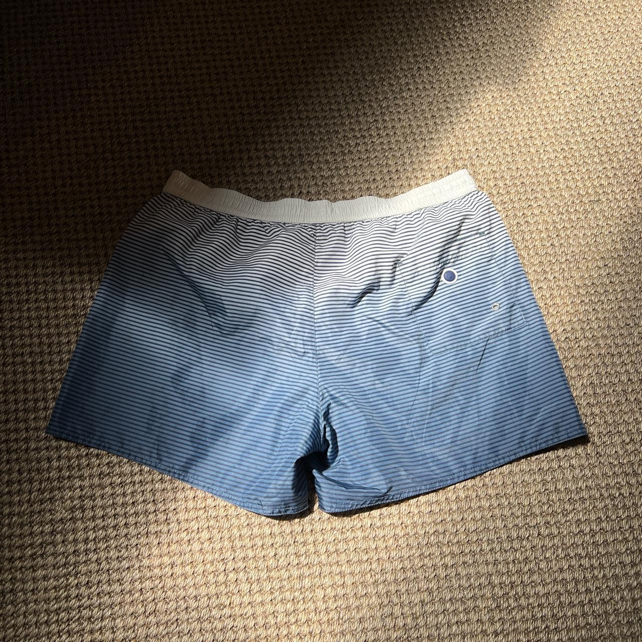 Coast coast swim shorts Blue striped with white... - Depop