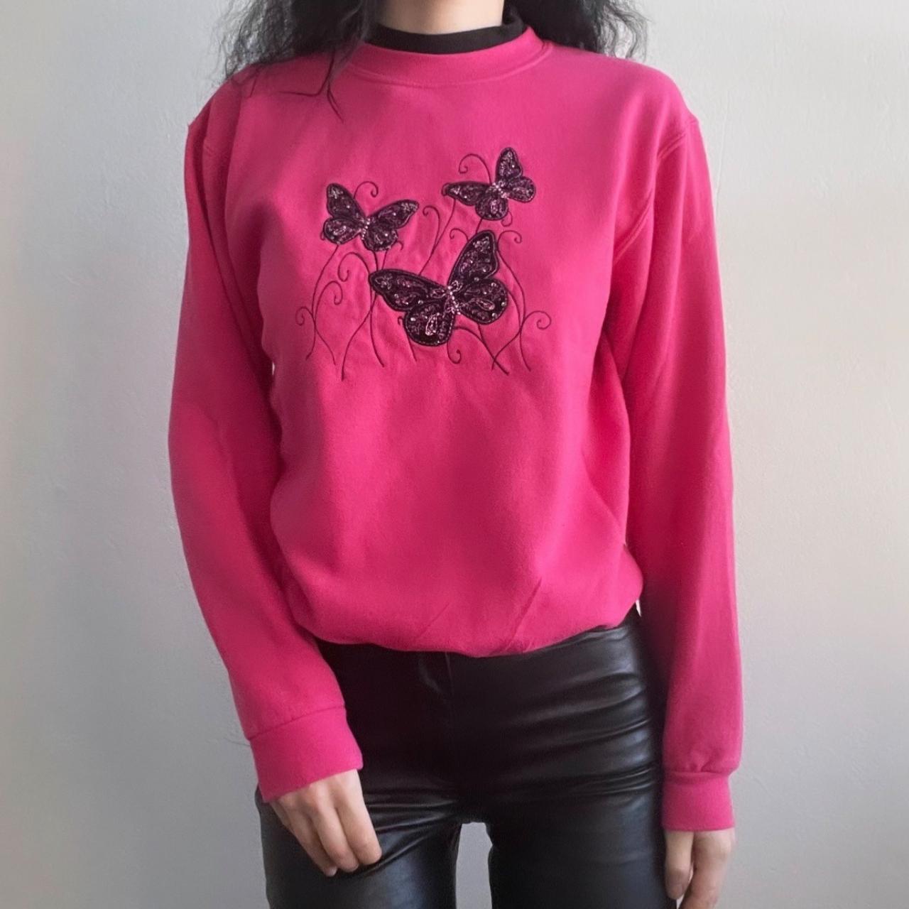 Pink discount butterfly sweatshirt