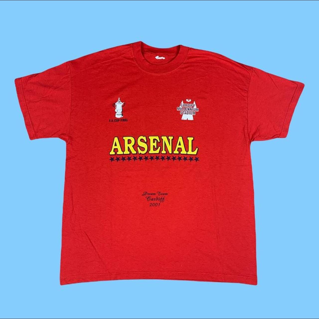 Vintage 2001 Arsenal FC Fa Cup Screen Stars Graphic... - Depop