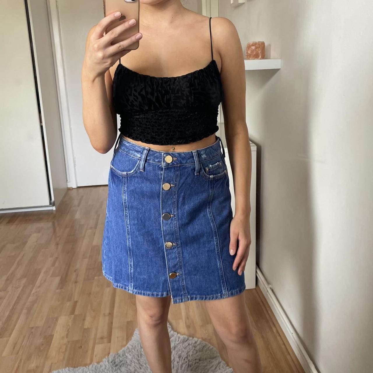 River Island Women's Blue Skirt Depop