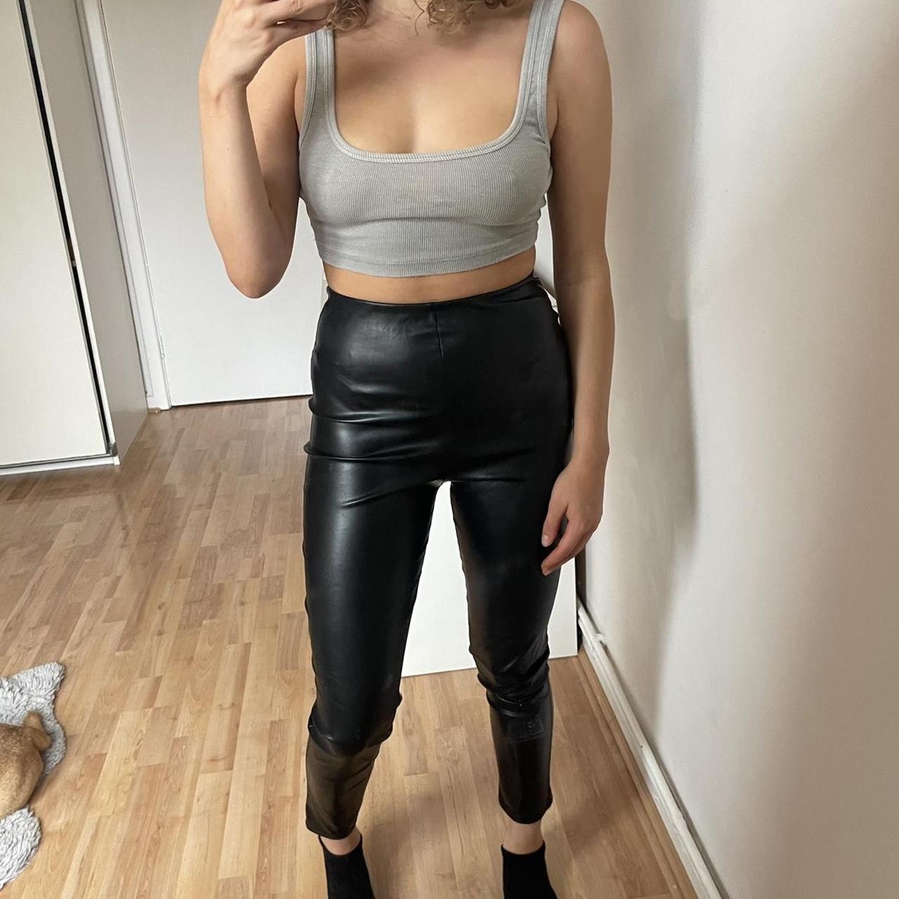 Missguided faux leather leggings Size 6 Worn - Depop