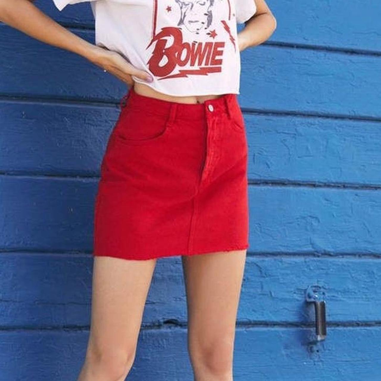 Brandy Melville Womens Red Skirt Depop 