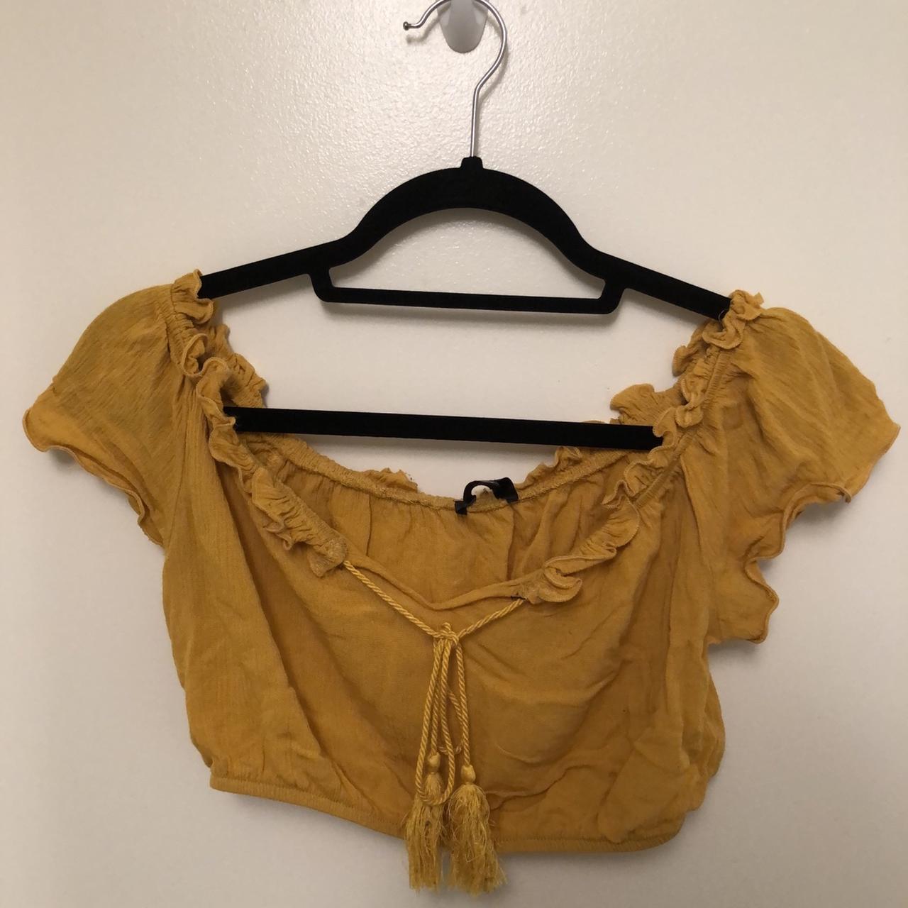Missguided Women's Yellow Croptop Depop