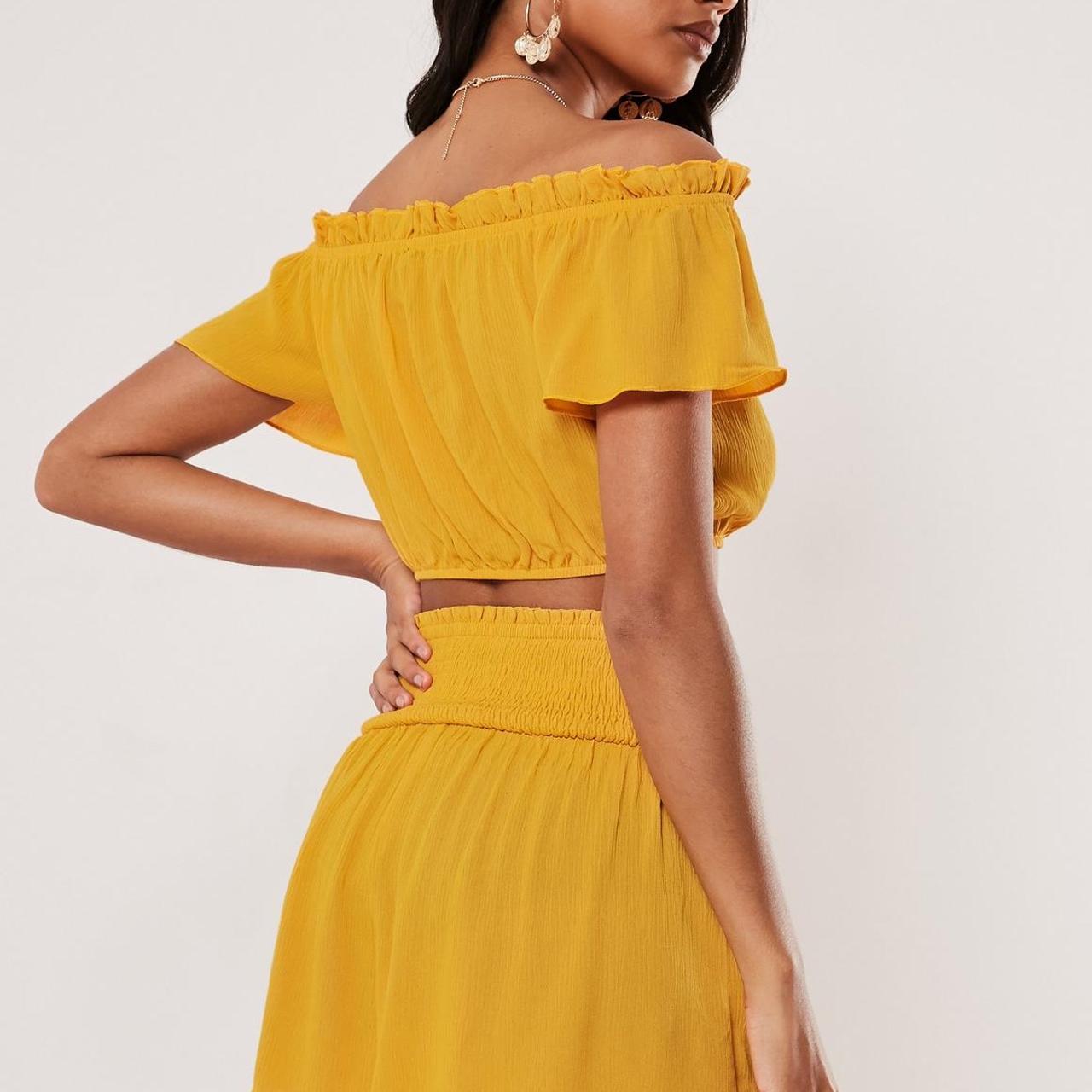 Missguided Women's Yellow Croptop Depop