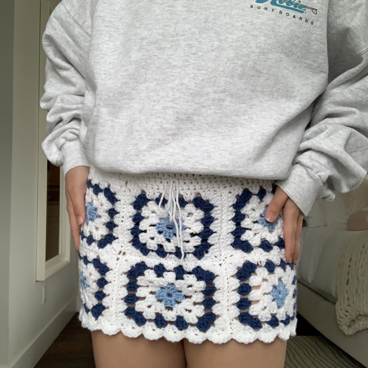 Handmade granny square crochet skirt! Low waisted... - Depop