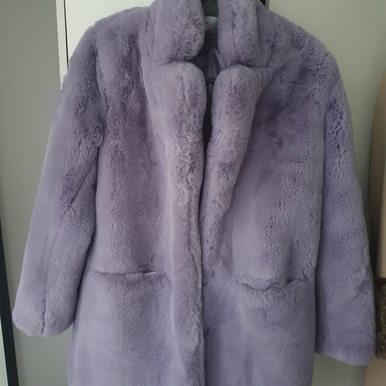 Miss guided never worn lavender fur coat. Perfect... - Depop