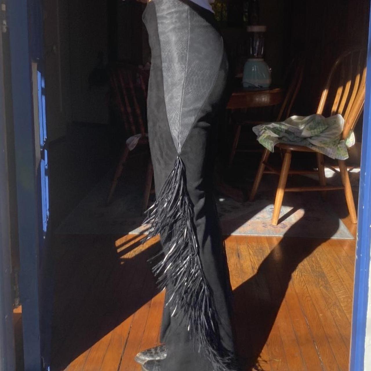 HANDMADE flare tassel pants available for... Depop