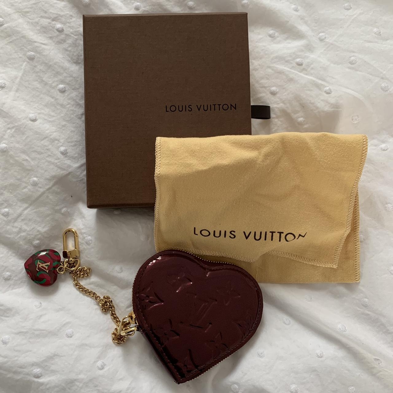 Louis Vuitton Vernis Heart Coin Purse Amarante - - Depop