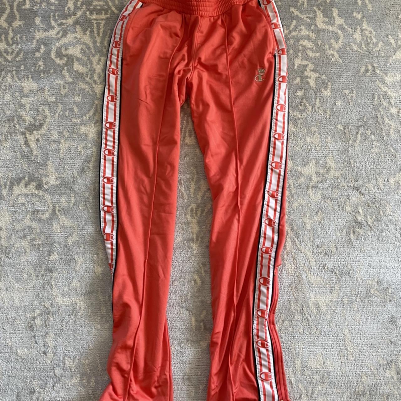 Champion logo cheap stripe tracksuit