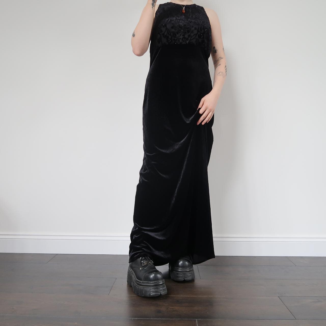 Vintage black velvet dress Beautiful long black... - Depop