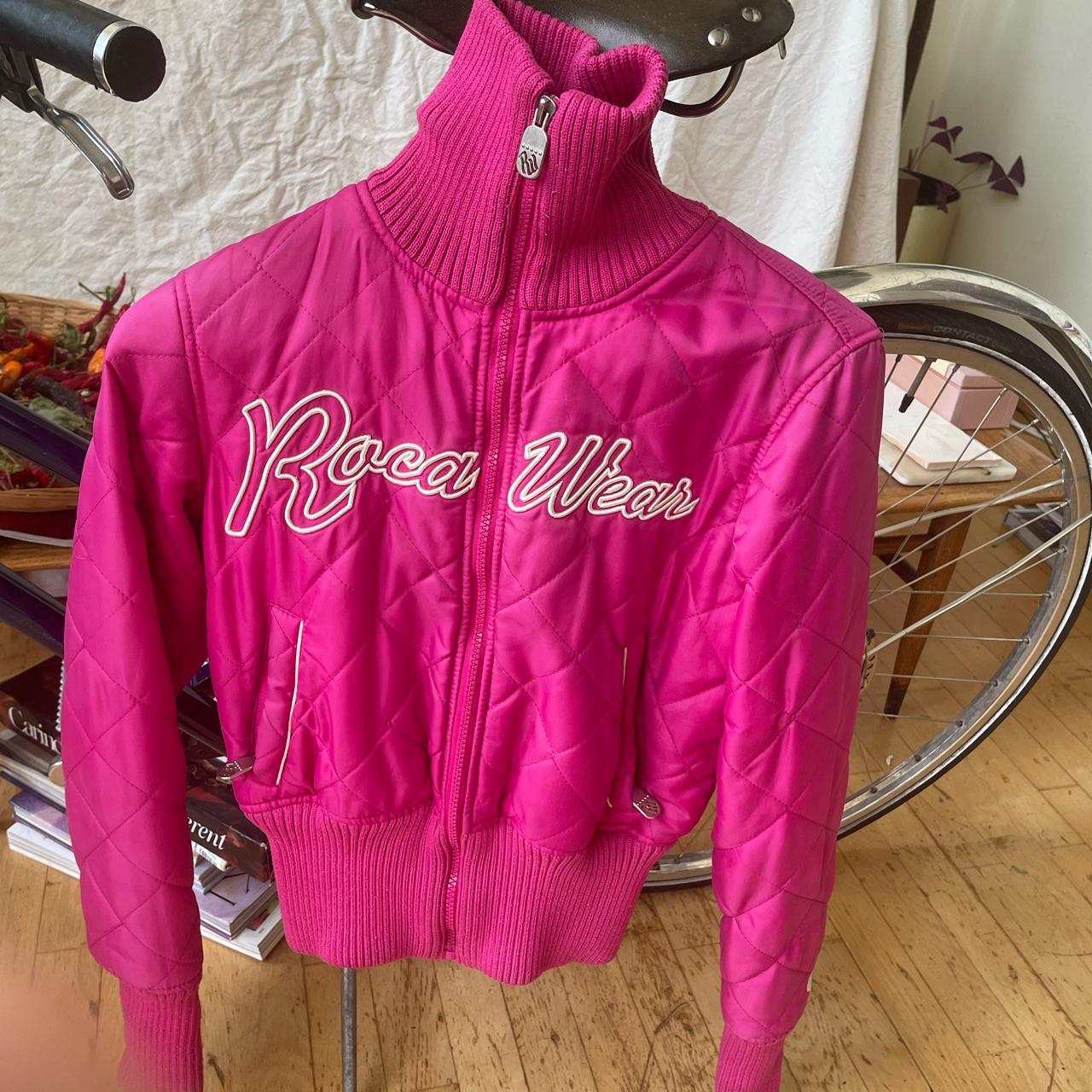 Rocawear Women's Pink and White Jacket | Depop