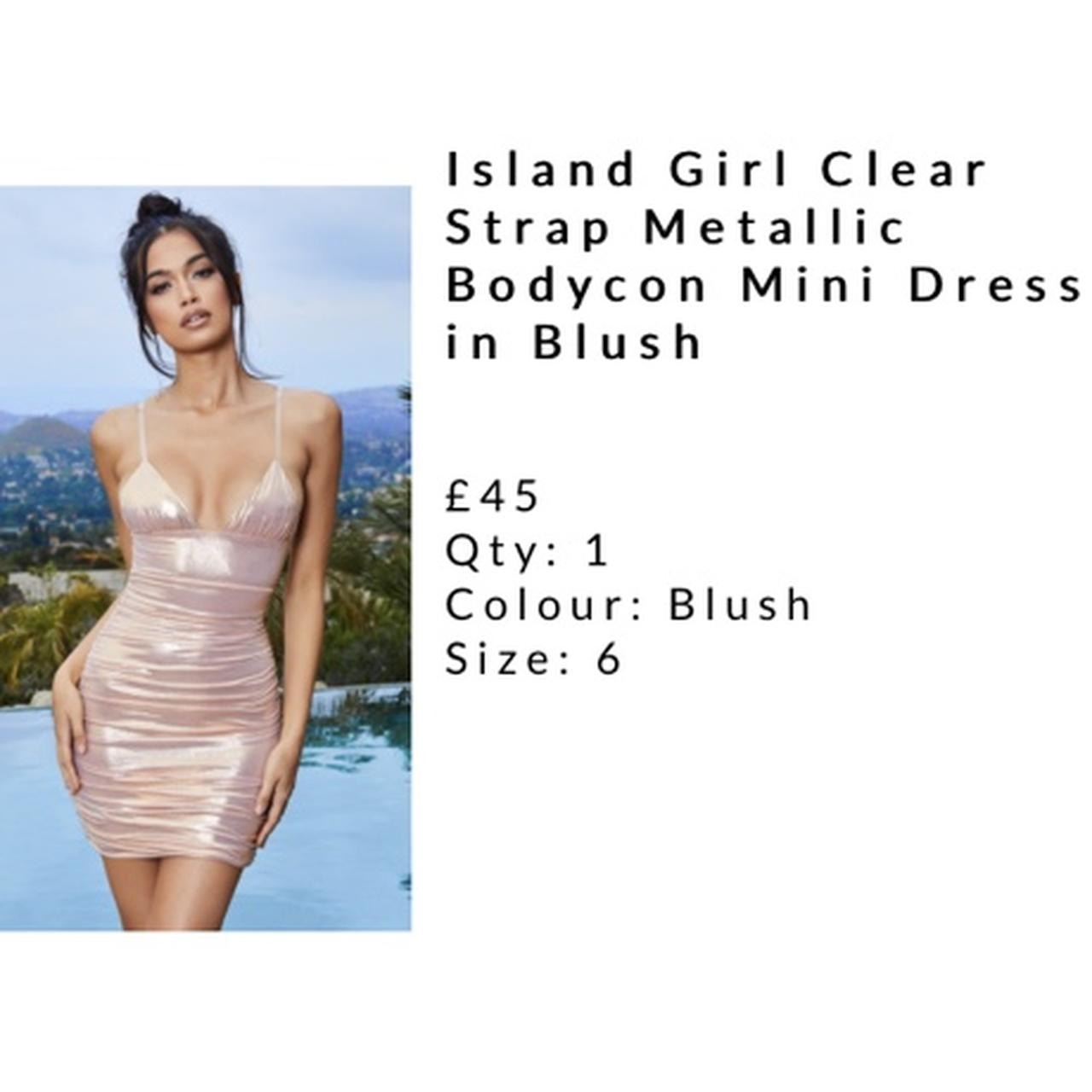 Island Girl Clear Strap Metallic Bodycon Mini Dress