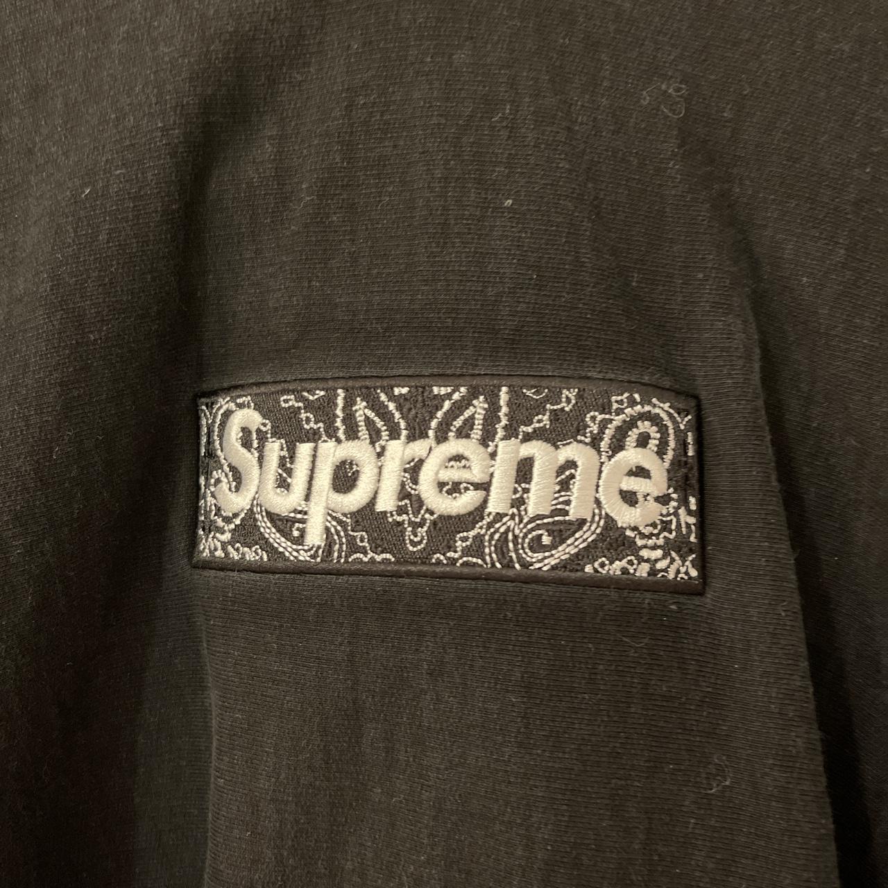 supreme black/white bandana box logo hoodie FW19,... - Depop