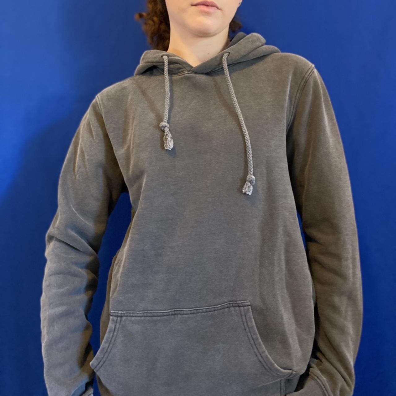 oversized grey zip up moletom com capuz brandy melville