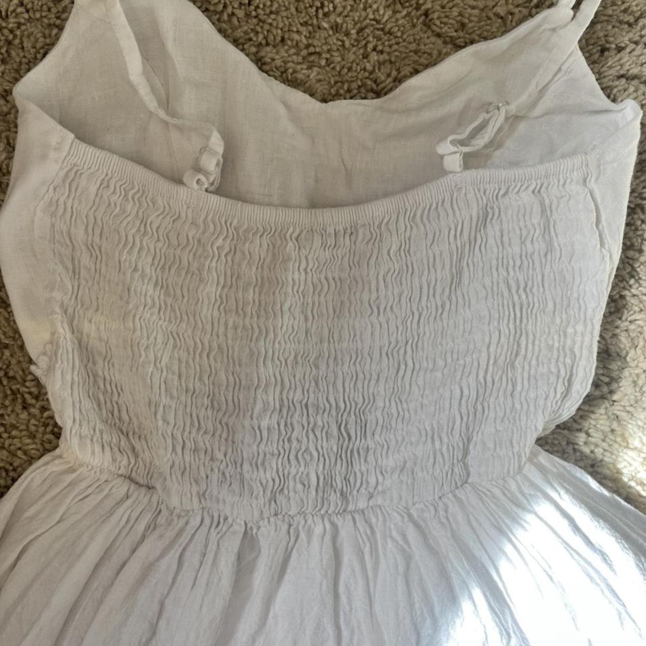 Gorgeous Subdued White Boho V neck dress with... - Depop