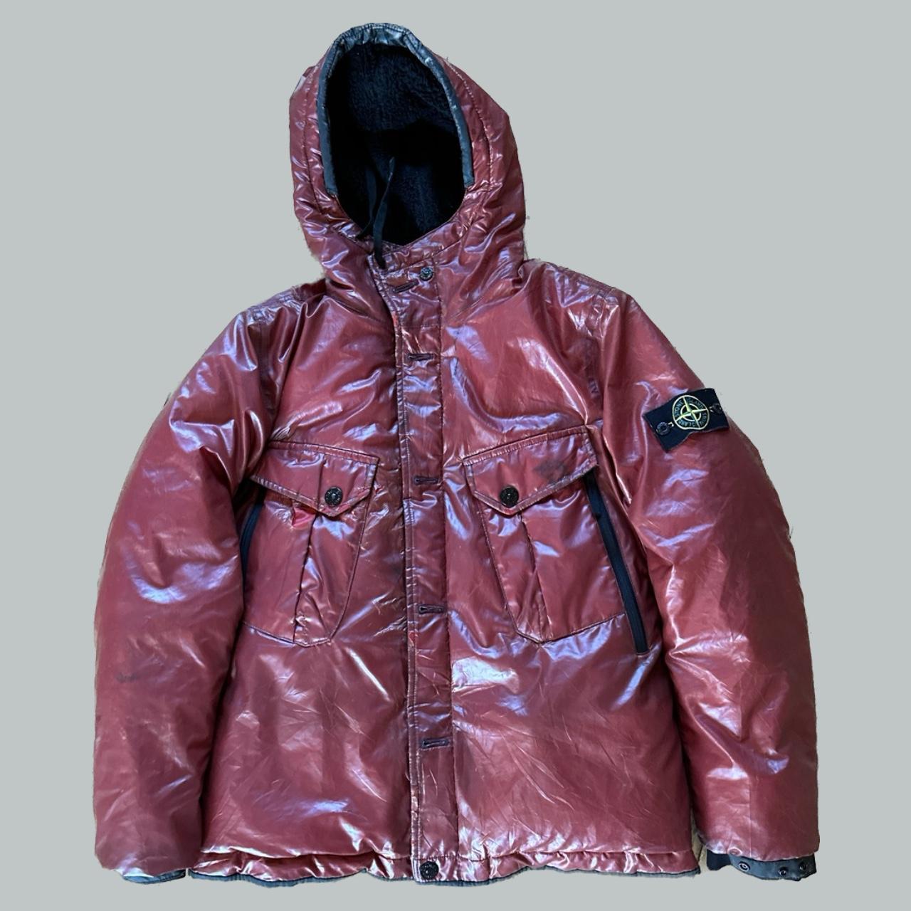 Stone Island Ice Jacket 2016 Dark Red Fur lined... - Depop