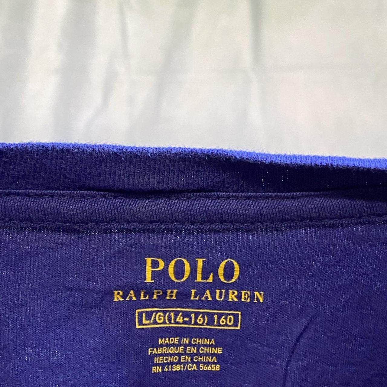 Blue Polo Ralph Lauren T Shirt Size Large (14-16)... - Depop