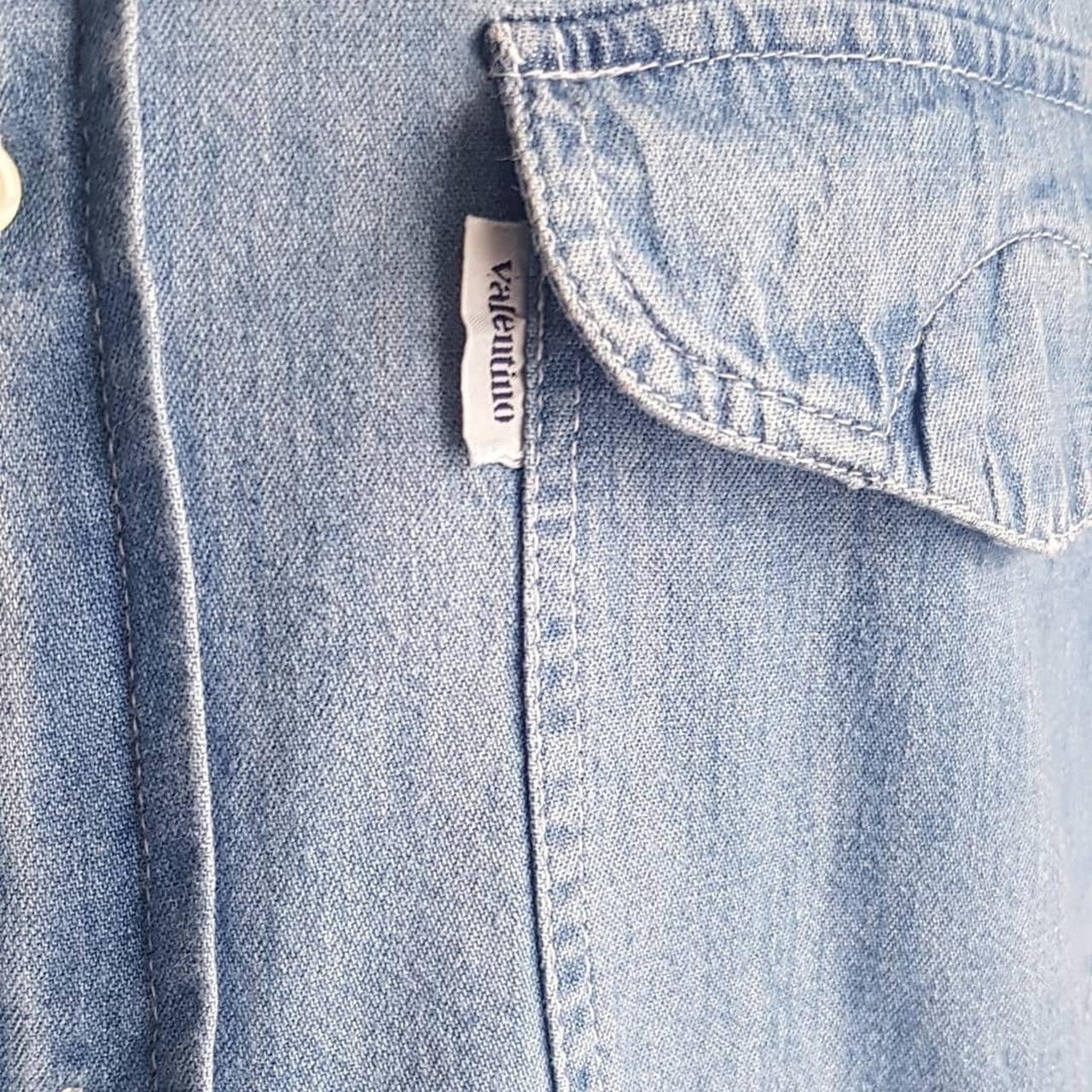 1990s Valentino denim shirt. Made in Italy. Size... - Depop