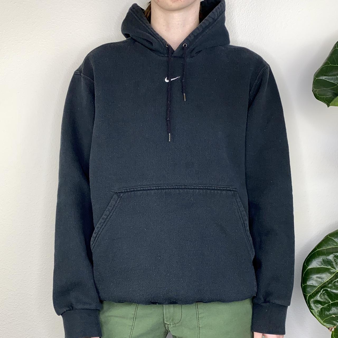 black nike hoodie center swoosh