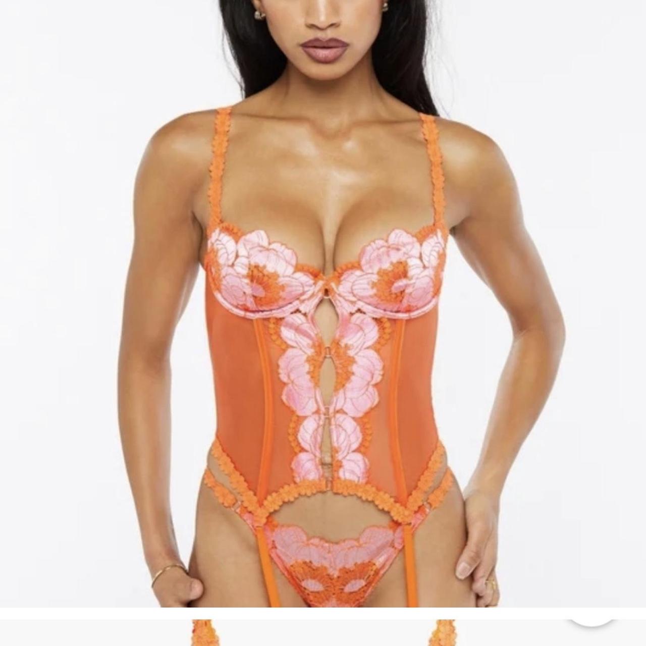 Savage X Fenty Perfect Poppies Unlined Lace Demi Bra in Seashell