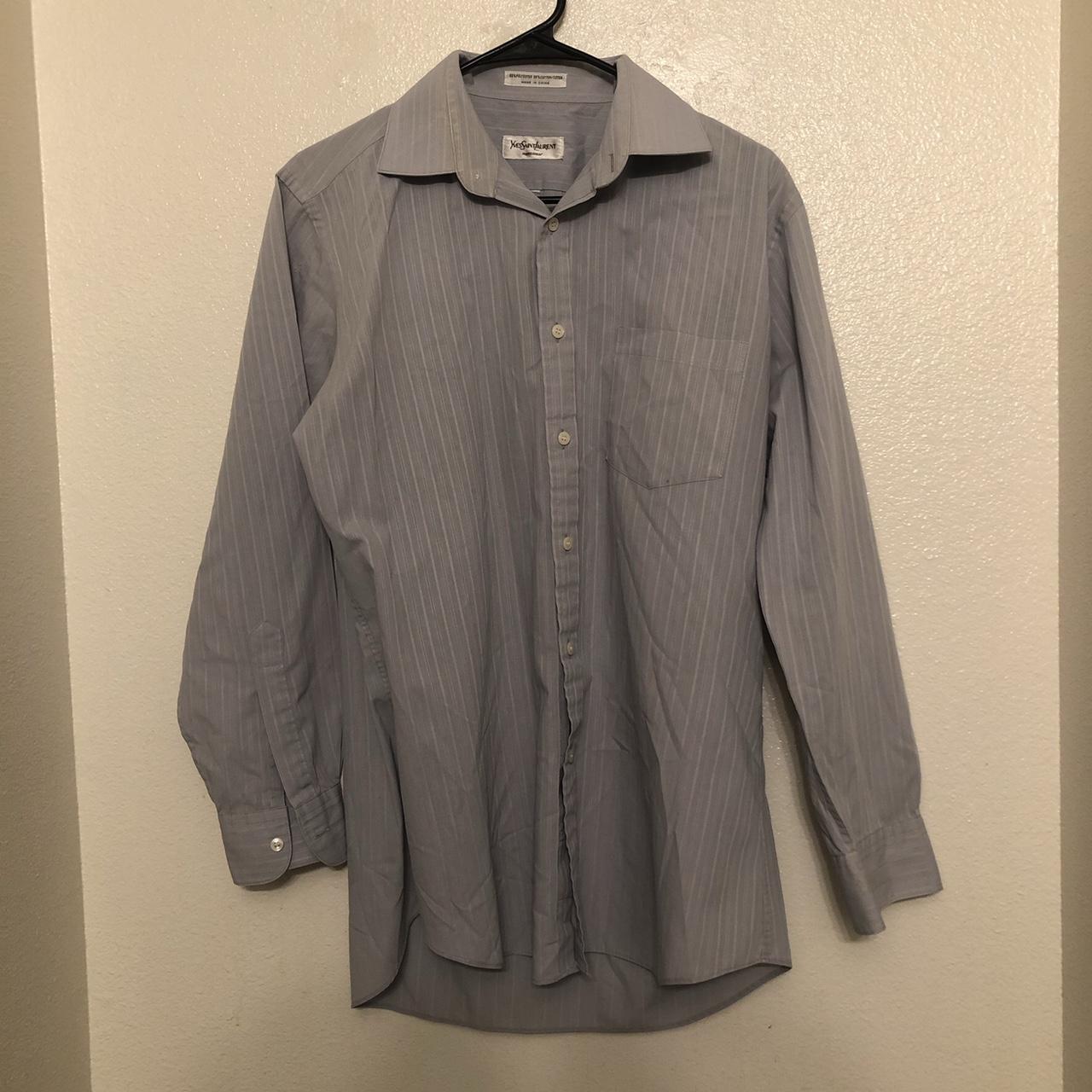 Vintage Yves Saint Laurent Dress Shirt White Button Up No Size Tag