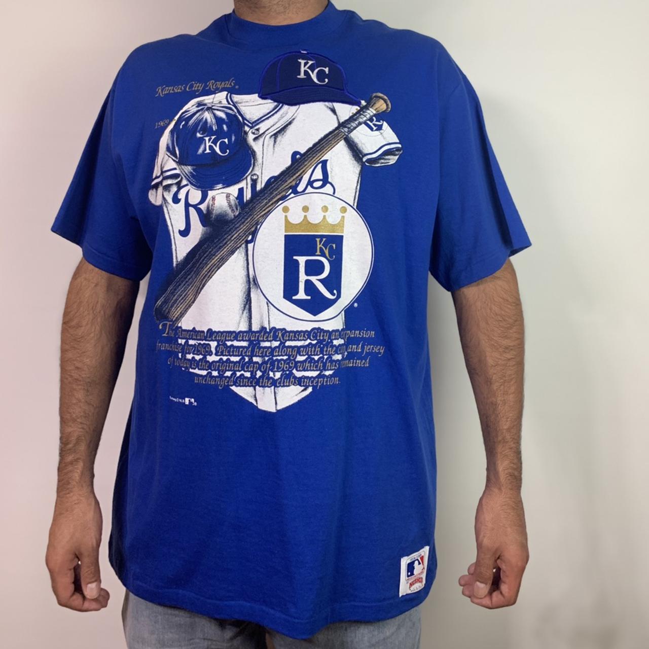 Vintage Royals Jersey Top T-Shirt Baseball Cut Kansas City MLB USA