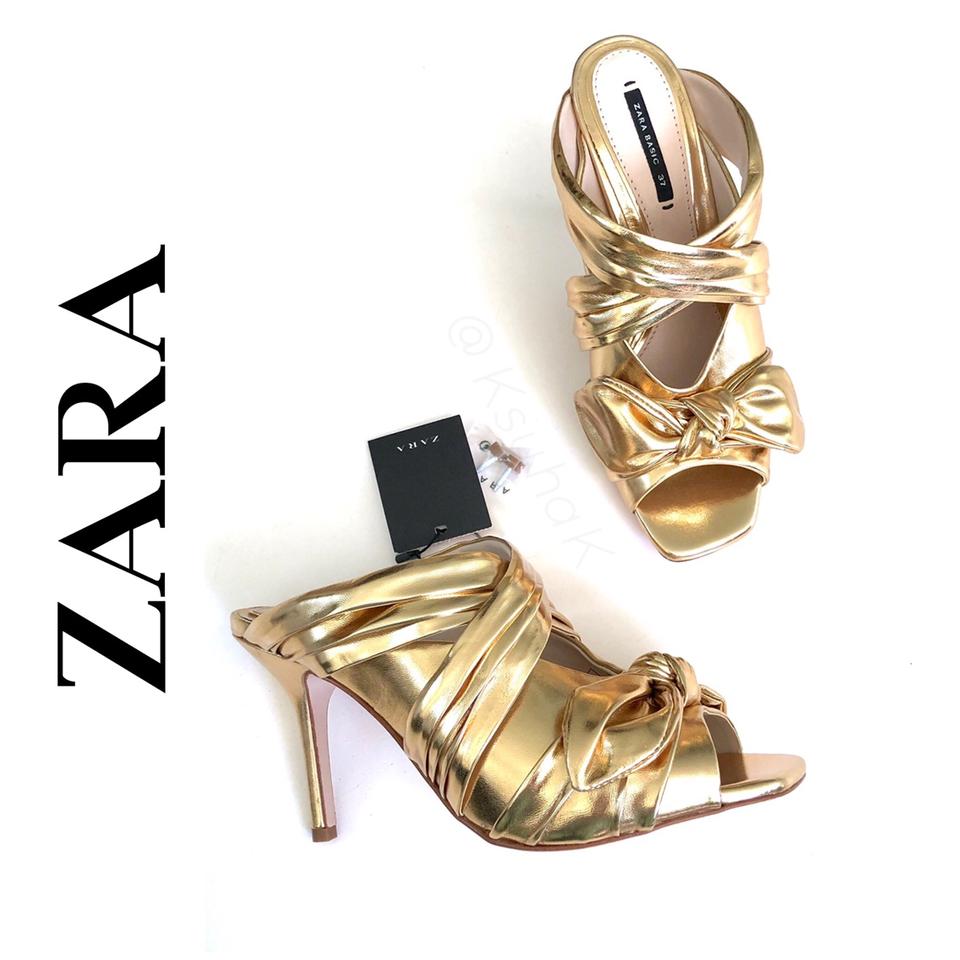 Zara sales gold mules