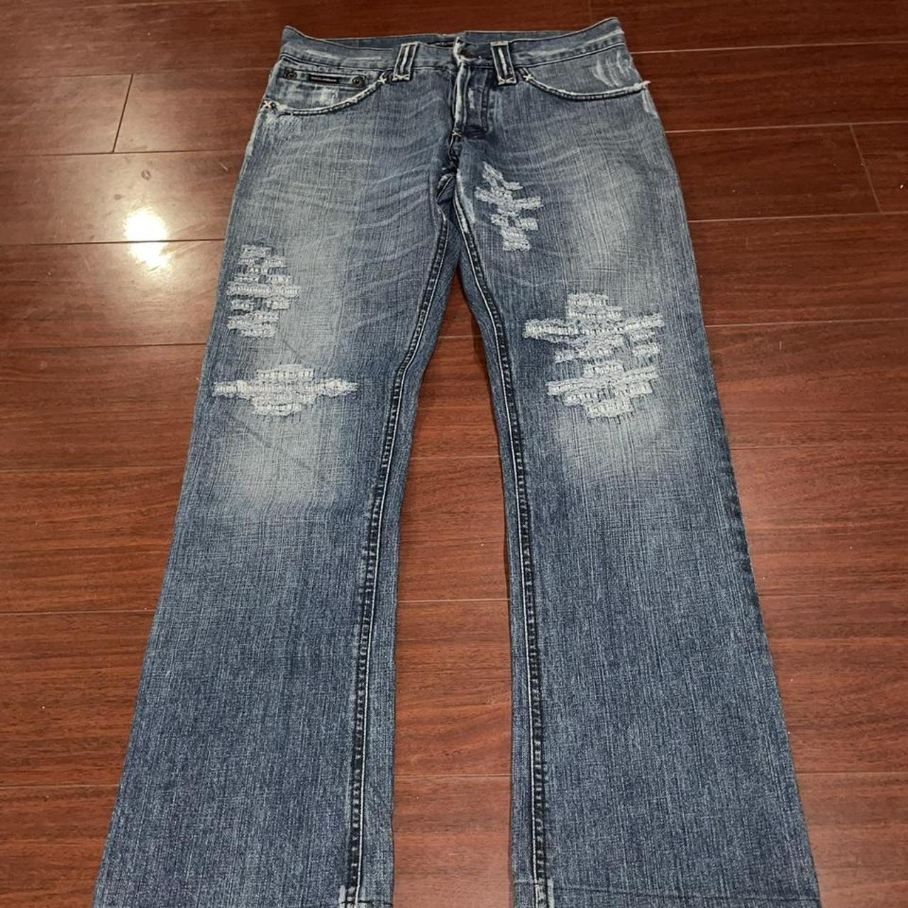 size 44 distressed jeans