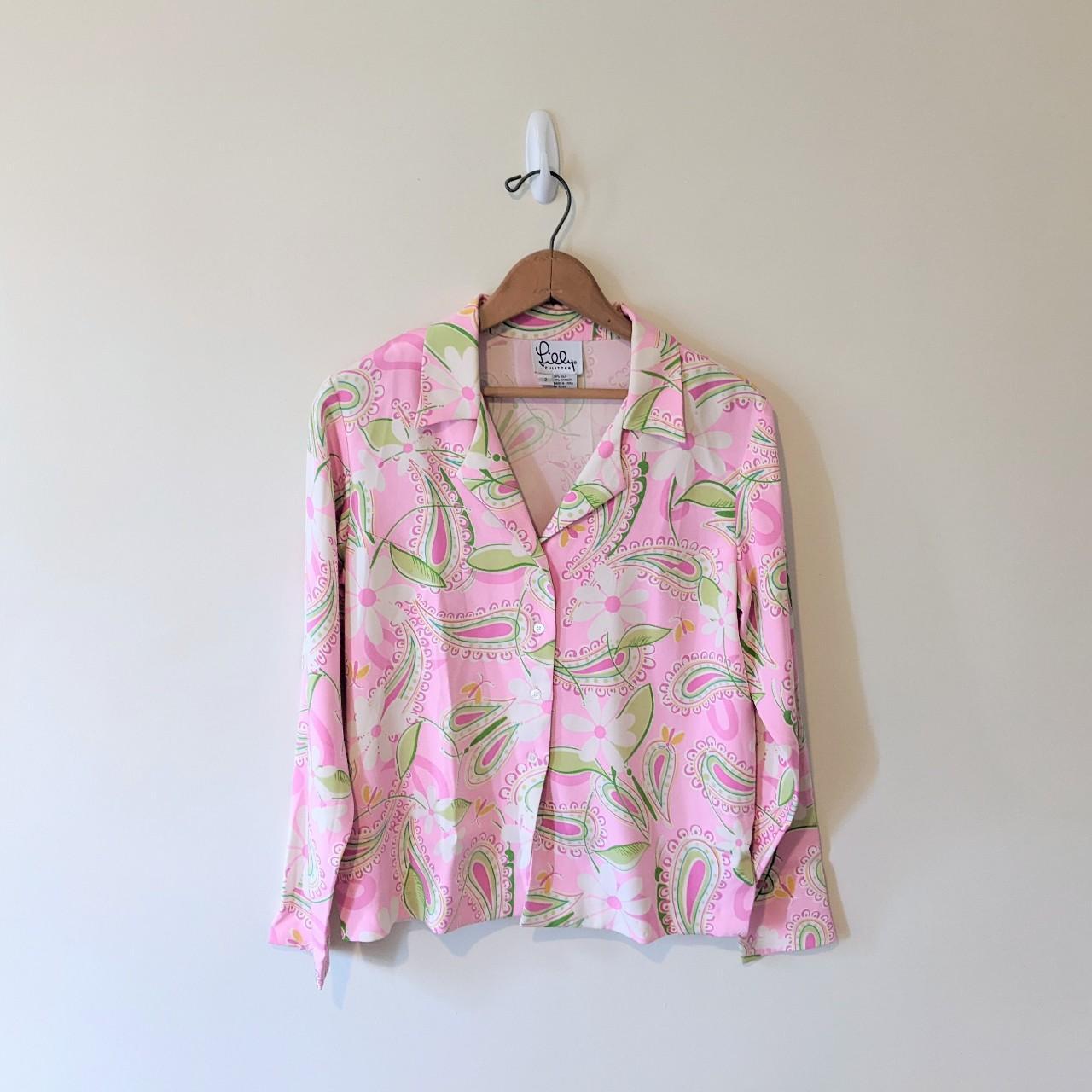 Women's Pink and White Shirt | Depop