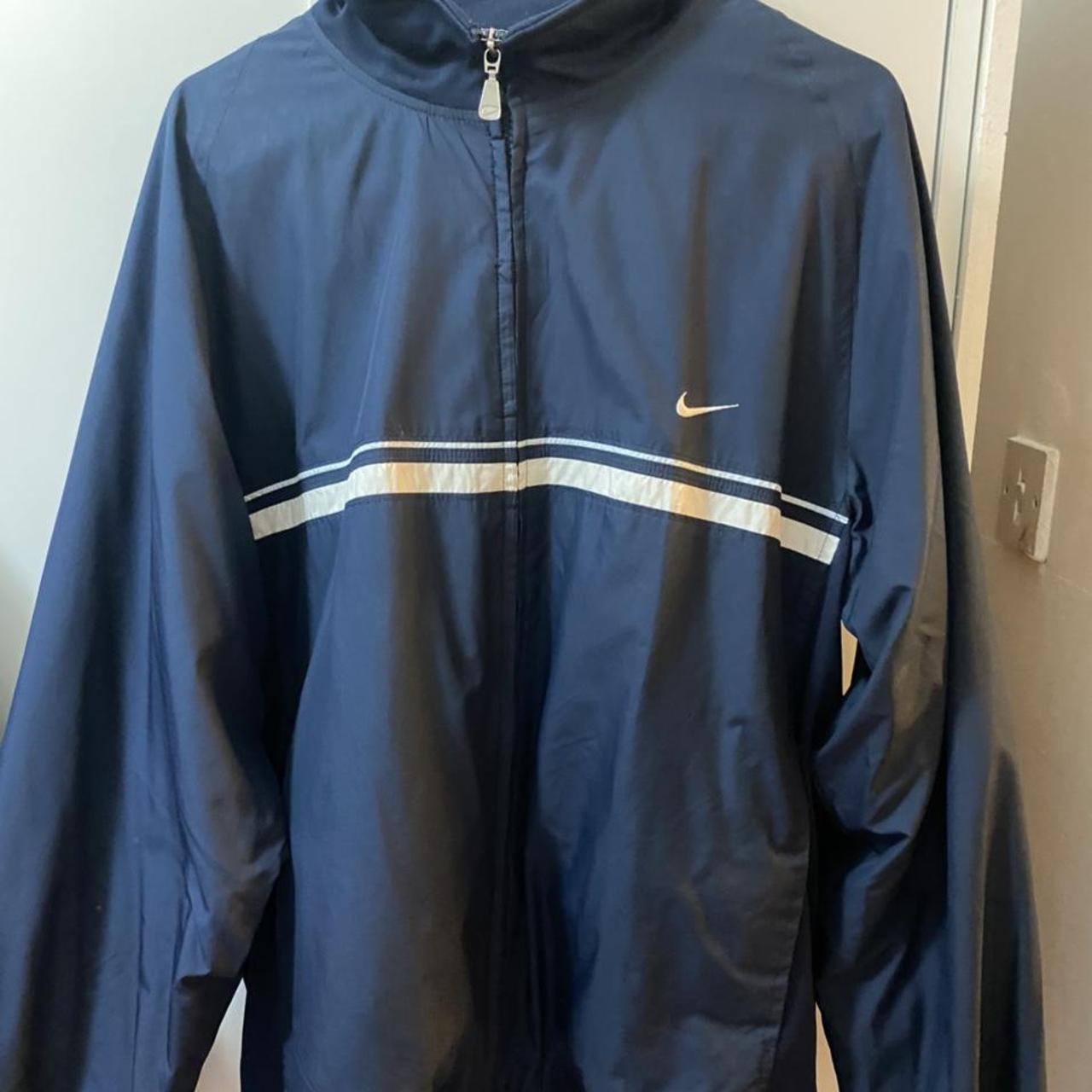 Vintage Nike navy blue windbreaker, size L. - Depop