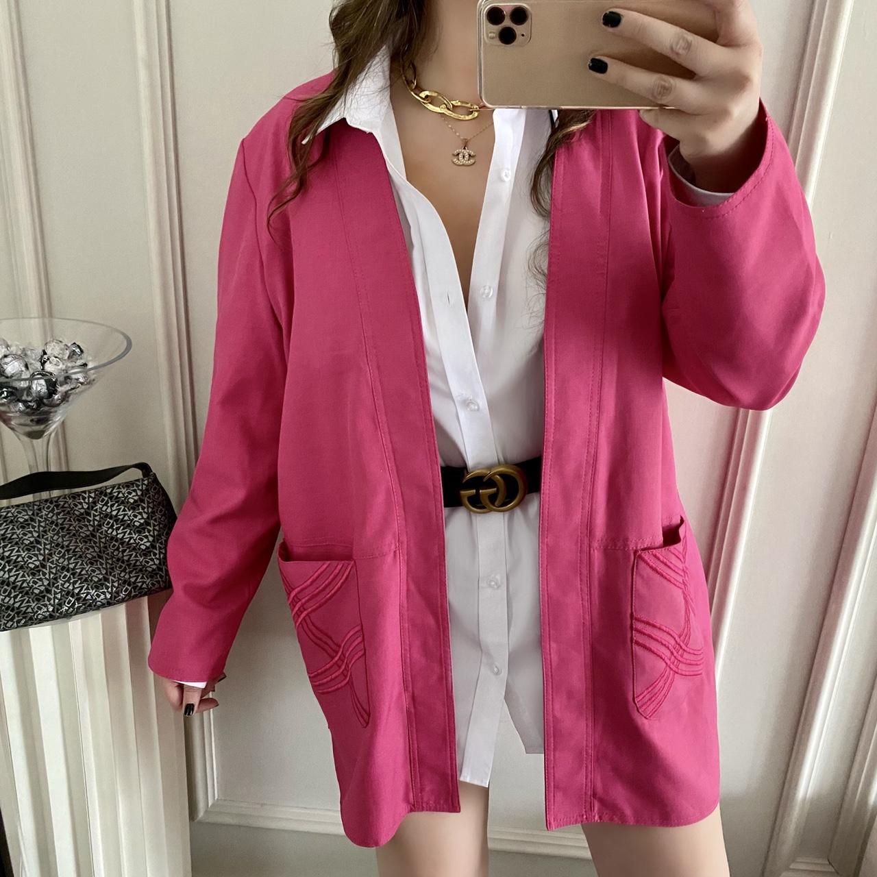 Vintage pink open duster jacket cover up • size XL... Depop