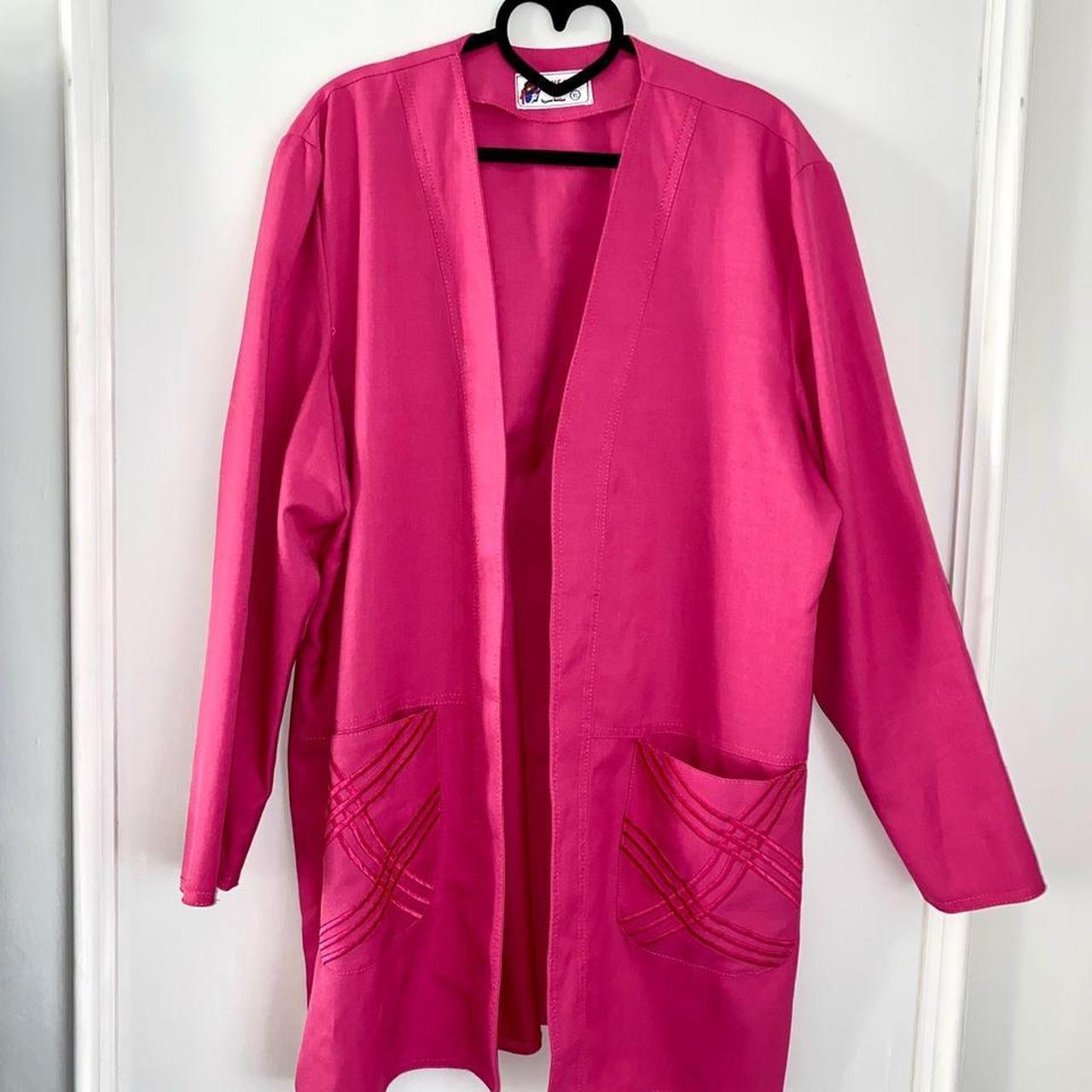 Vintage pink open duster jacket cover up • size XL... - Depop