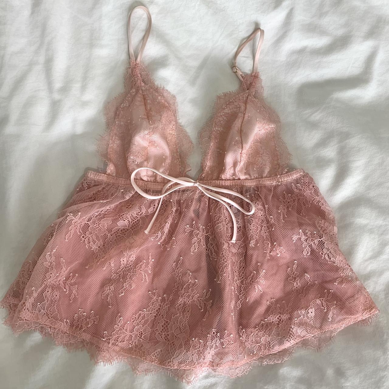 Victoria's Secret Summer Pink Lace Babydoll