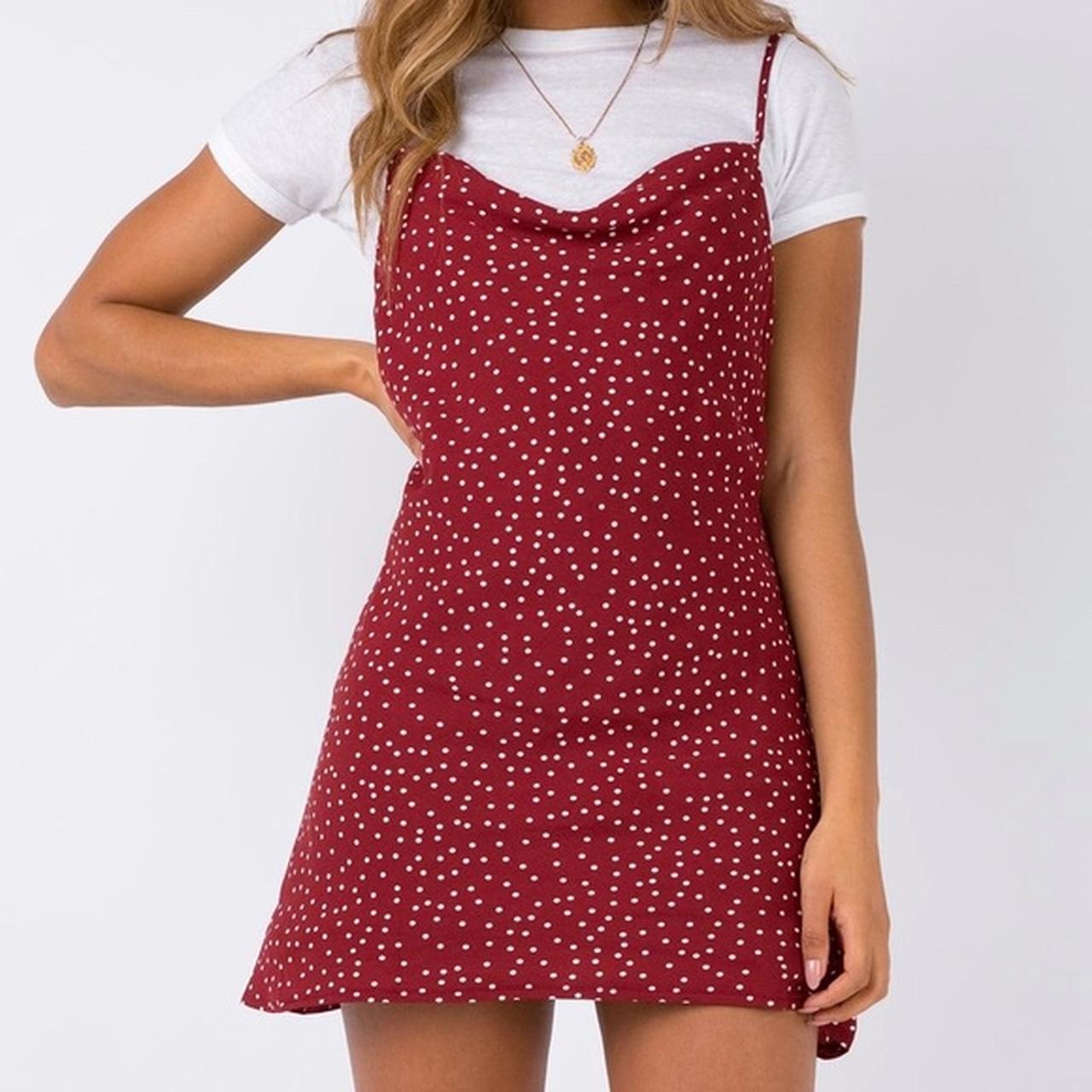 princess polly loyal hearts mini dress wine cowl... Depop