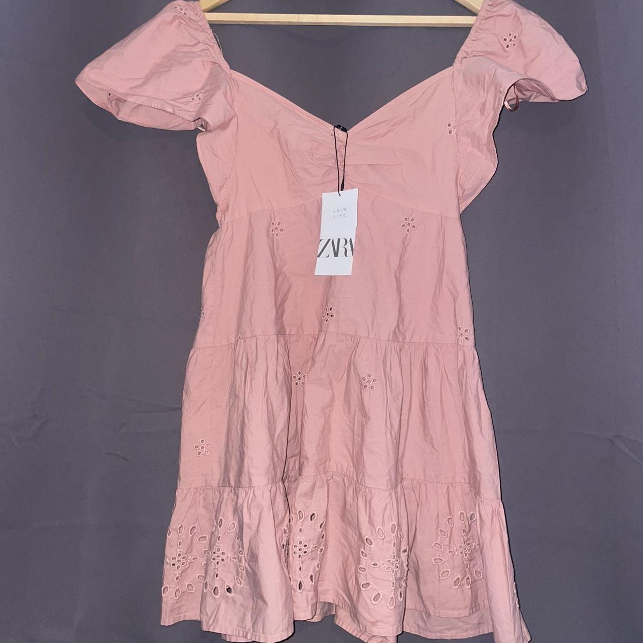 Zara Women's Pink Dress Depop