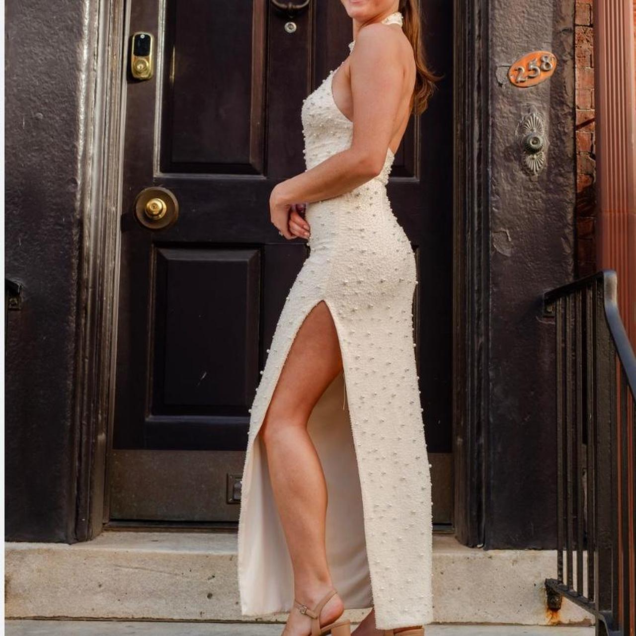 Oh Polly Positano embellished high neck split