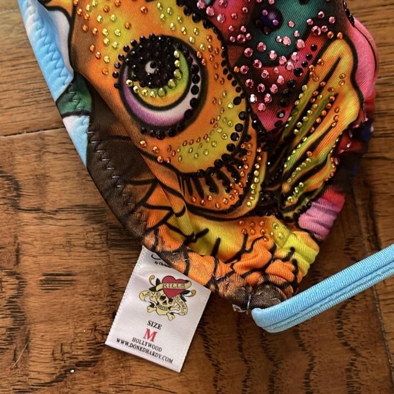 edhardy ビキニ　#1 🐟🦋🩵 Vintage Y2K ED HARDY Koi Fish Bedazzled Bikini | Depop