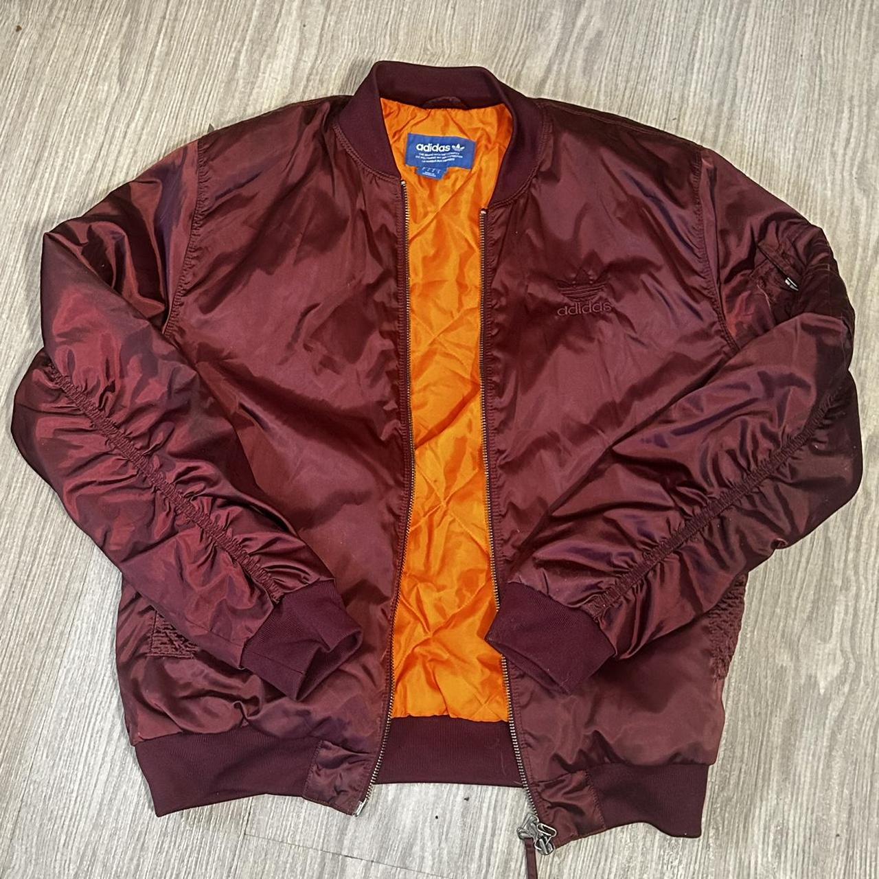 Burgundy adidas 2024 bomber jacket