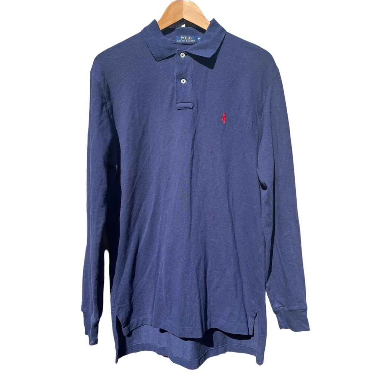 Polo Ralph Lauren Navy Blue Long Sleeve Polo Shirt -... - Depop