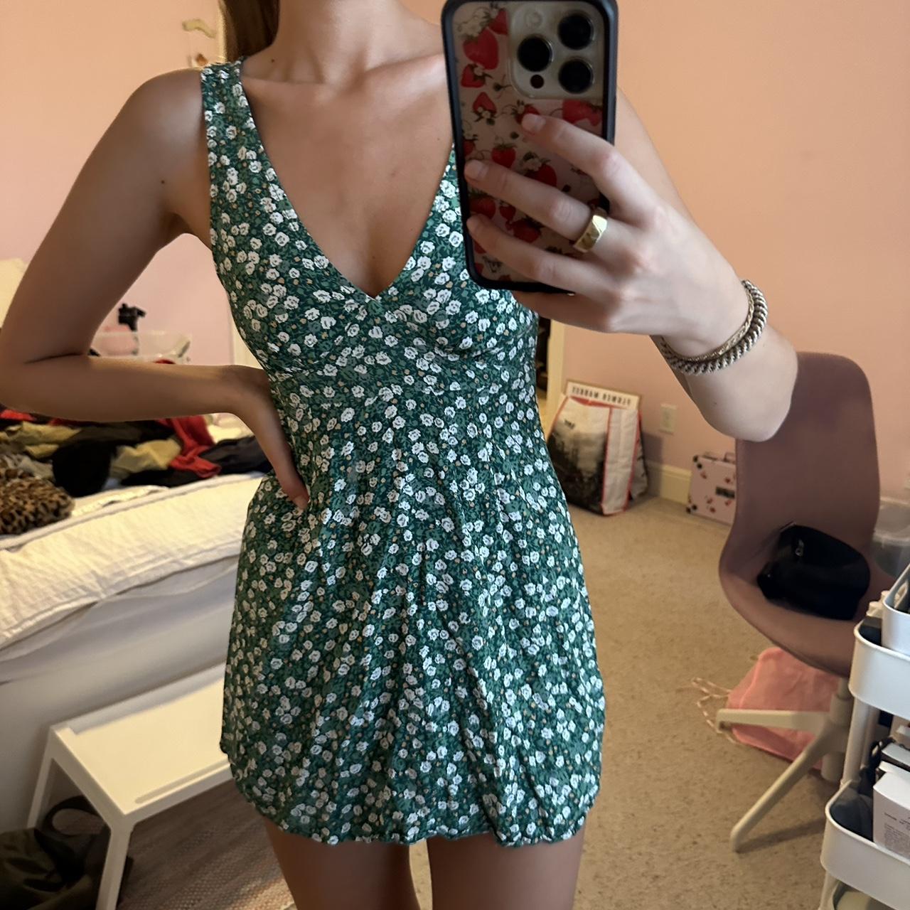 motel rocks green floral mini dress motel preppy. Depop