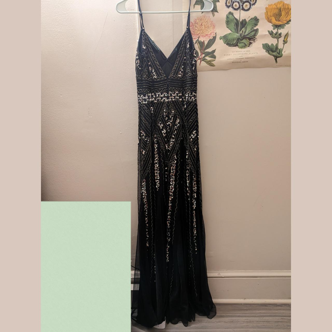 Marina Women's Navy and Silver Dress | Depop